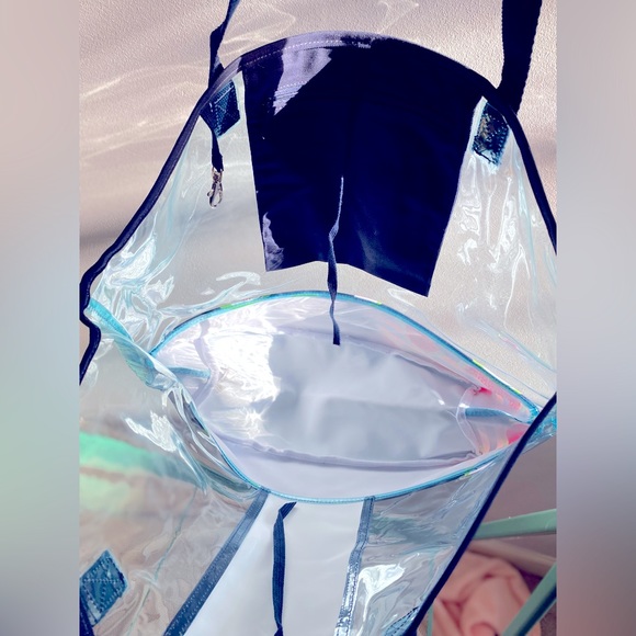 Thirty-One In the Clear Tote !Large! โจ Slice of Summer Watermelon | stripes 31 - Picture 4 of 9